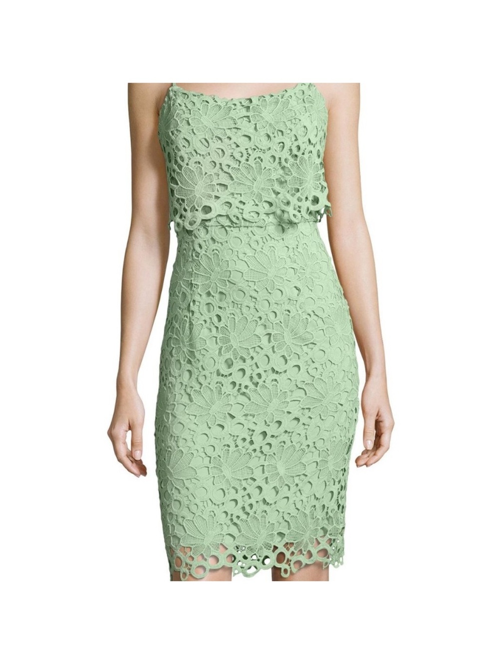 Nanette Lepore Mint Green Floral Lace Maxi Dress
